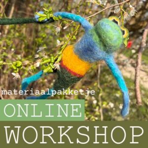 Materiaalpakketje kikker vilten (videoworkshop niet inbegrepen)
